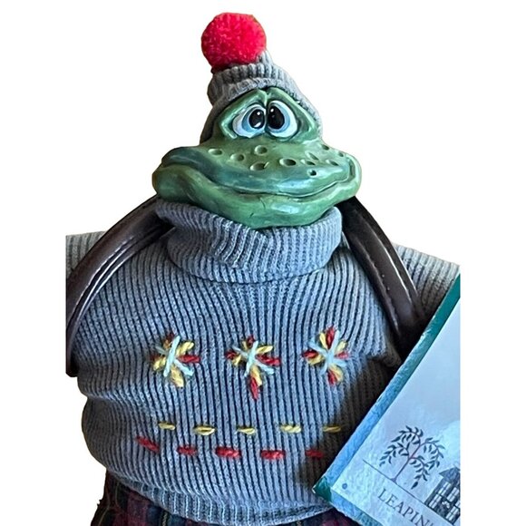 Russ Berrie The Country Folks Frog Leapin Louie Shelf Sitter Plush Plastic Toy - Picture 3 of 11